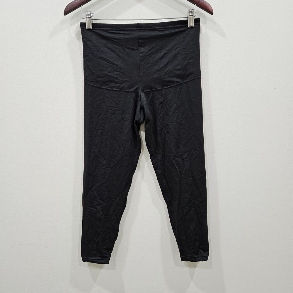 Maidenform Womens Compression Leggings XL Black High Rise Athleisure Yoga Grunge